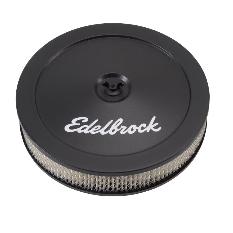 Edelbrock Air Cleaner Pro-Flo Series Round Steel Top Paper Element 10In Dia X 3 5In Black-tuningsupply.com