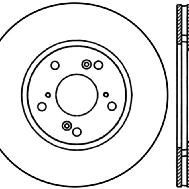 StopTech 06-08 Civic GX / 02-04 CR-V / 98-02 Honda Accord V6 / 03-07 Accord 4 cyl/V6 MT Slotted & D-Brake Rotors - Slot & Drilled-Stoptech-STO127.40036R-SMINKpower Performance Parts