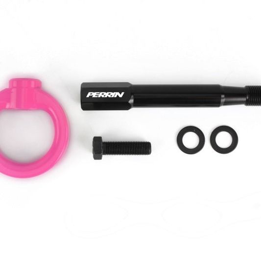 Perrin 2022 Subaru WRX / 18-21 Crosstrek Tow Hook Kit (Rear) - Hyper Pink - SMINKpower Performance Parts PERPSP-BDY-257HP Perrin Performance