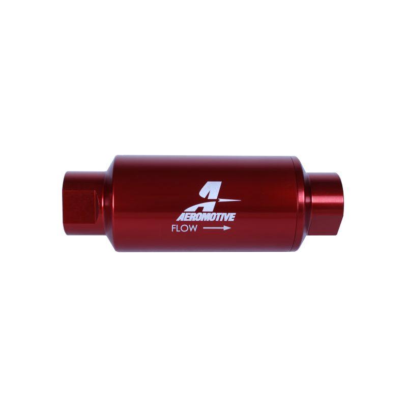 Aeromotive In-Line Filter - (AN-10) 10 Micron Microglass Element Red Anodize Finish-tuningsupply.com