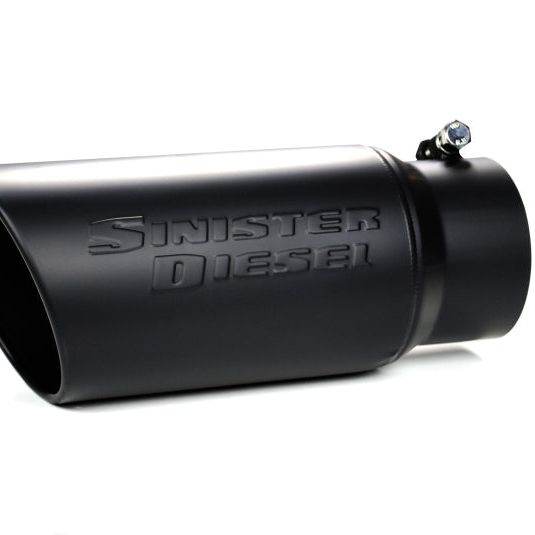 Sinister Diesel Universal Black Ceramic Coated Stainless Steel Exhaust Tip (4in to 5in)-Tips-Sinister Diesel-SINSD-4-5-BLK-SMINKpower Performance Parts