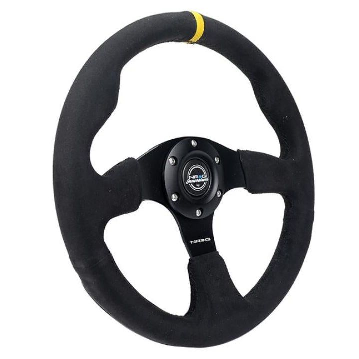 NRG Reinforced Steering Wheel (320mm) Alcantara Steering Wheel w/ Black Stitching-tuningsupply.com