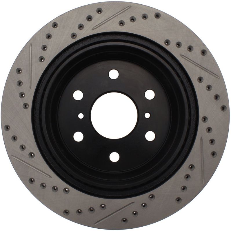 StopTech 07-10 GMC Sierra (w/ Rear Drum) / 07-09 GMC Yukon Rear Left Slotted & Drilled Rotor-Brake Rotors - Slot & Drilled-Stoptech-STO127.66065L-SMINKpower Performance Parts