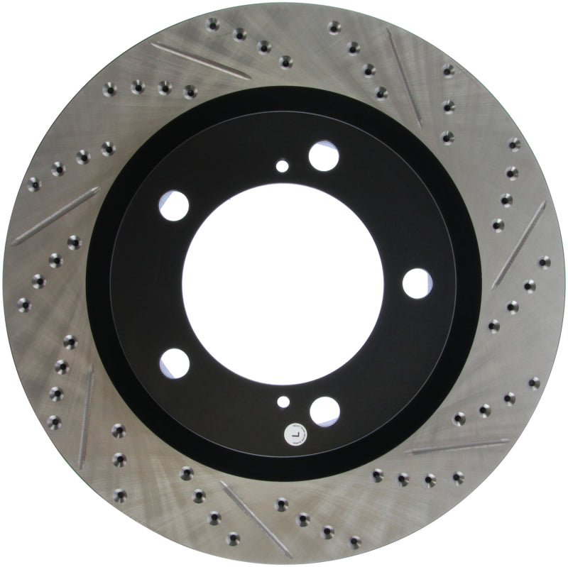 StopTech 07-09 Toyota Tundra / 08-09 Toyota Sequoia Front Left Slotted & Drilled Rotor-Brake Rotors - Slot & Drilled-Stoptech-STO127.44156L-SMINKpower Performance Parts