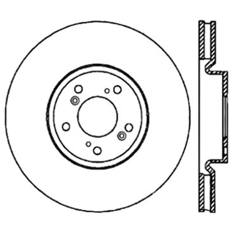 StopTech 04-08 Acura TL (Brembo Caliber) SportStop Slotted &amp; Drilled Left Front Rotor-Brake Rotors - Slot & Drilled-Stoptech-STO127.40062L-SMINKpower Performance Parts