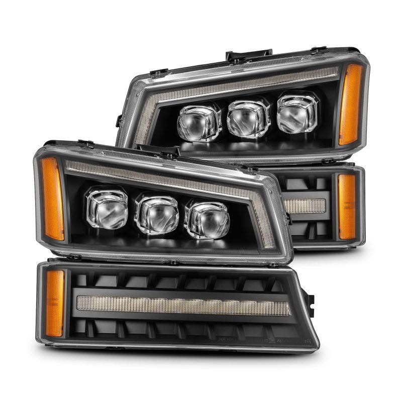 AlphaRex 03-06 Chevy Silverado 1500/2500HD/3500HD/Avalanche Black NOVA LED Proj Headlights-tuningsupply.com