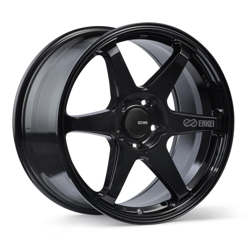 Enkei T6R 18x9.5 38mm Offset 5x114.3 Bolt Pattern 72.6 Bore Gloss Black Wheel-tuningsupply.com