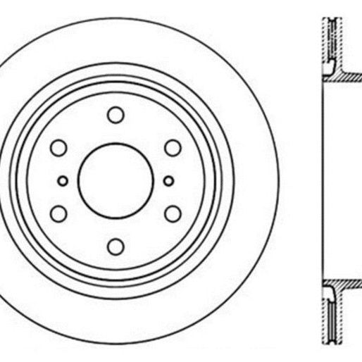 StopTech 07-10 GMC Sierra (w/ Rear Drum) / 07-09 GMC Yukon Rear Left Slotted & Drilled Rotor-Brake Rotors - Slot & Drilled-Stoptech-STO127.66065L-SMINKpower Performance Parts