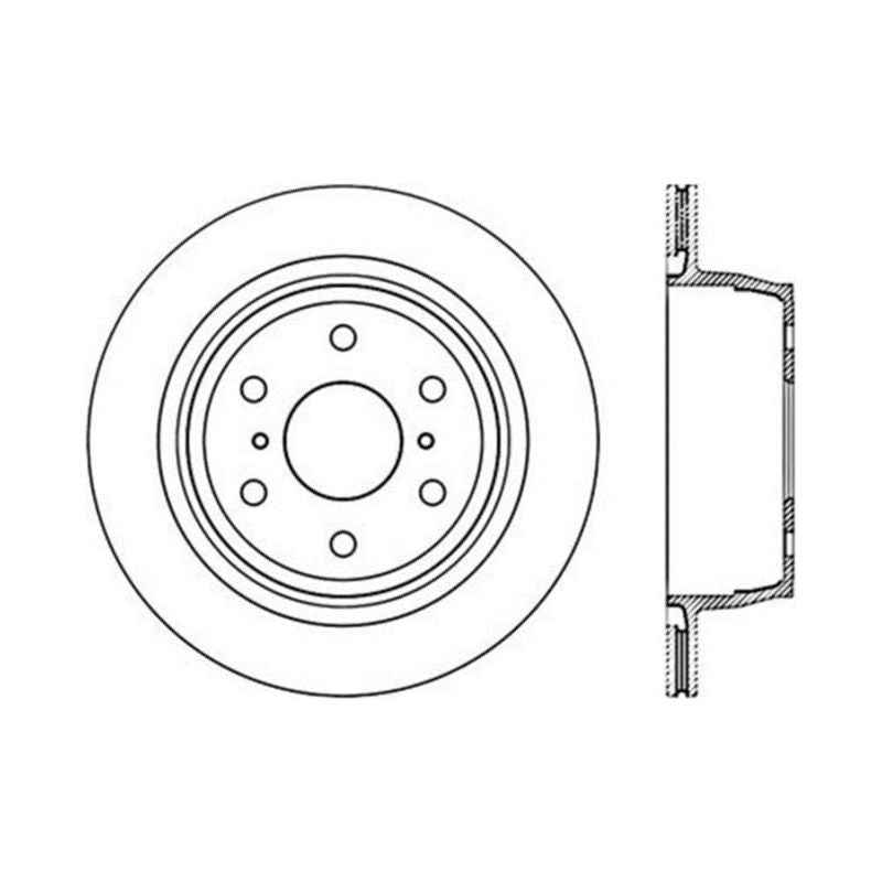 StopTech 05-10 GMC Sierra (w/ Rear Drum) / 07-09 GMC Yukon Rear Right Slotted & Drilled Rotor-Brake Rotors - Slot & Drilled-Stoptech-STO127.66065R-SMINKpower Performance Parts