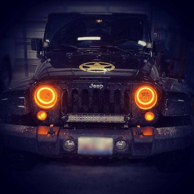 Oracle 7in High Powered LED Headlights - Black Bezel - Dynamic - Dynamic SEE WARRANTY-tuningsupply.com