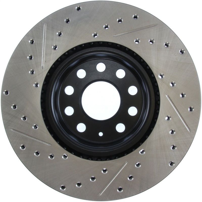 StopTech Slotted & Drilled Sport Brake Rotor-Brake Rotors - Slot & Drilled-Stoptech-STO127.33098L-SMINKpower Performance Parts