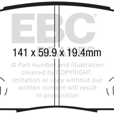 EBC 2015+ Fiat 500X 1.4L Turbo Greenstuff Front Brake Pads-tuningsupply.com