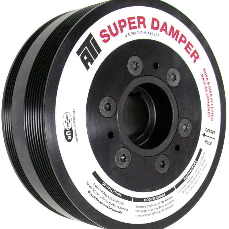 ATI Damper - 7.65in - Alum - 8 & 4 Grv - LS7 - Y Body Corvette - Gen 5 Z28 - LS3 - OEM Size - 2 Ring-tuningsupply.com