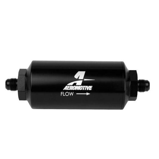 Aeromotive In-Line Filter - (AN-6 Male) 10 Micron Microglass Element Bright Dip Black Finish-tuningsupply.com