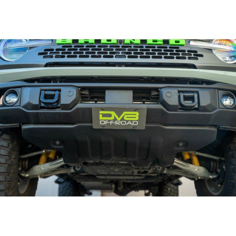 DV8 Offroad 2021 Ford Bronco Capable Bumper Slanted Front License Plate Mount-tuningsupply.com