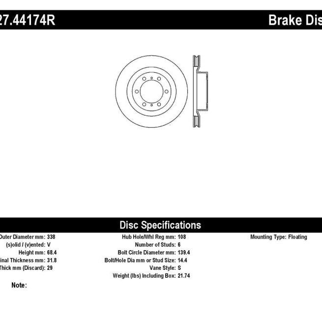 StopTech Slotted & Drilled Sport Brake Rotor-Brake Rotors - Slot & Drilled-Stoptech-STO127.44174R-SMINKpower Performance Parts