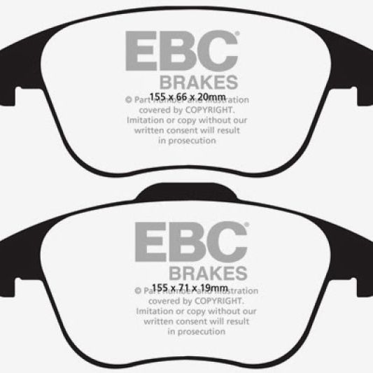 EBC 15-19 Audi Q3 2.0 Turbo Greenstuff Front Brake Pads-tuningsupply.com