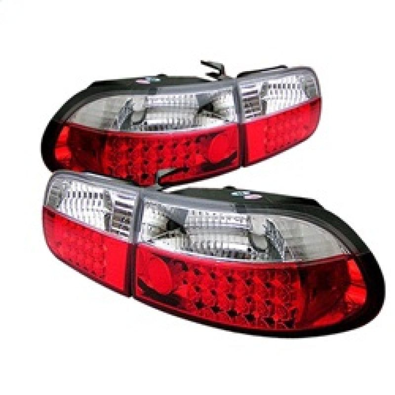 Spyder Honda Civic 92-95 3DR LED Tail Lights Red Clear ALT-YD-HC92-3D-LED-RC-Tail Lights-SPYDER-SPY5004741-SMINKpower Performance Parts