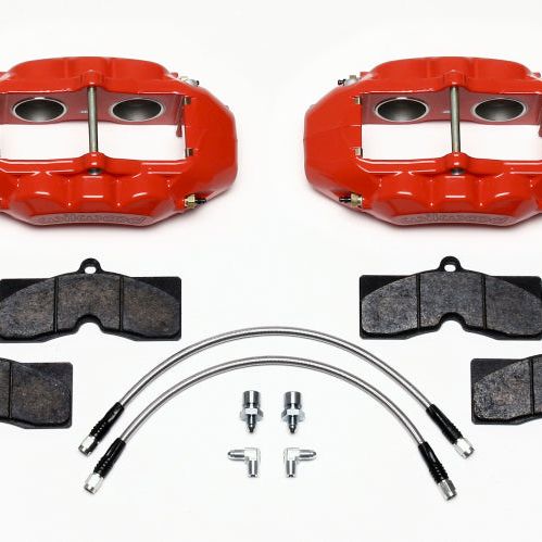 Wilwood D8-4 Front Caliper Kit Red Corvette C2 / C3 65-82 - SMINKpower Performance Parts WIL140-10789-R Wilwood