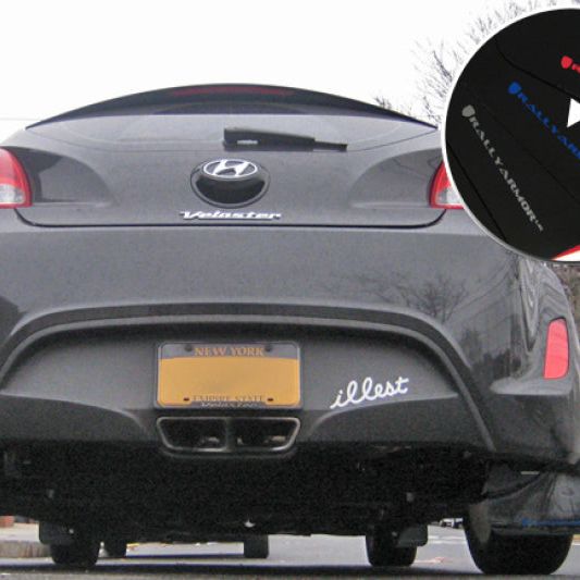 Rally Armor 12-18 Hyundai Veloster Black UR Mud Flap w/ Blue Logo-tuningsupply.com