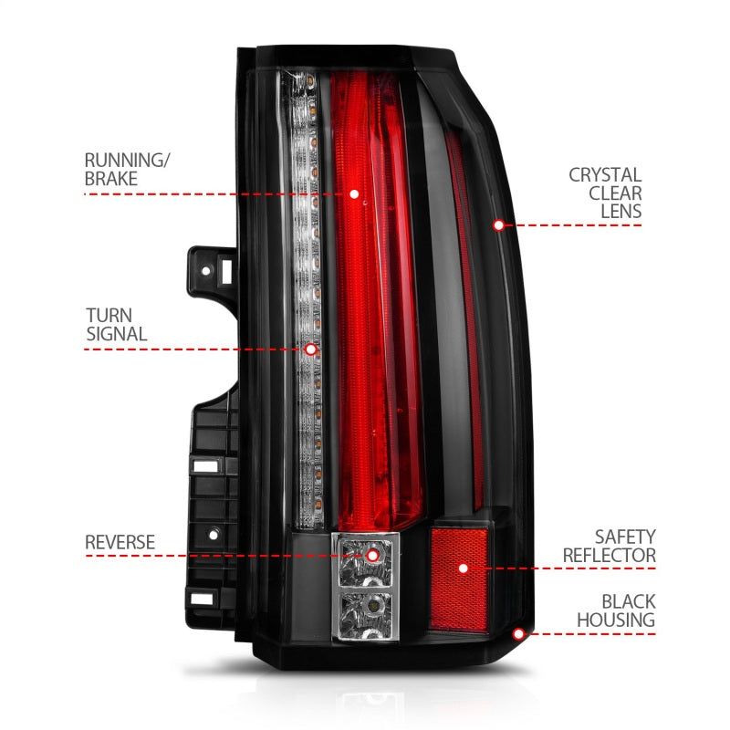 ANZO 2015-2017 GMC Yukon/Yukon XL LED Taillights Black-tuningsupply.com