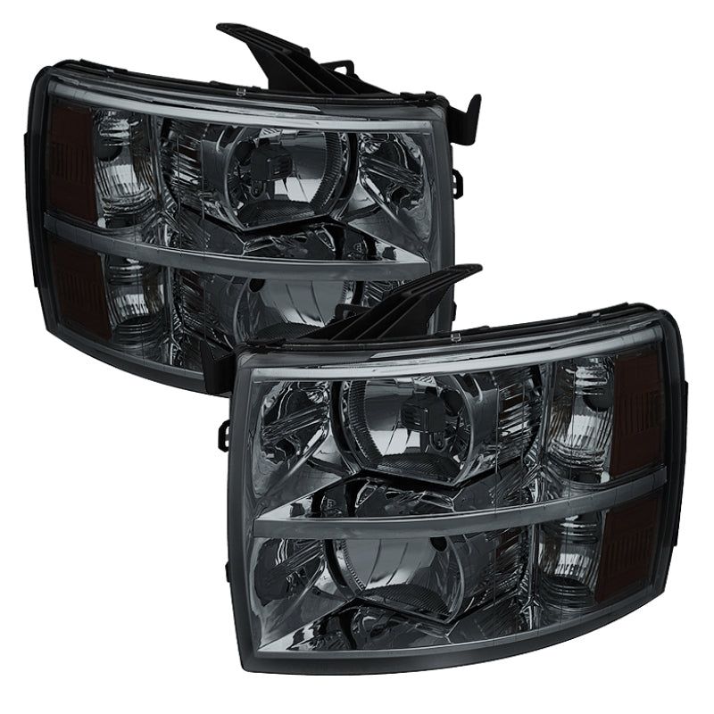 Xtune Chevy Silverado 07-13 Crystal Headlights Smoked HD-JH-CS07-AM-SM-Headlights-SPYDER-SPY5077349-SMINKpower Performance Parts