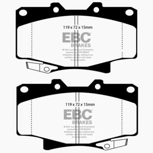 EBC 96-97 Lexus LX450 4.5 Yellowstuff Front Brake Pads-tuningsupply.com