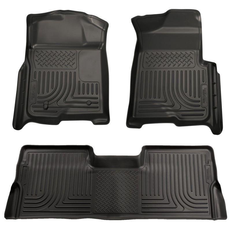 Husky Liners 09-12 Ford F-150 Super Crew Cab WeatherBeater Combo Black Floor Liners-tuningsupply.com