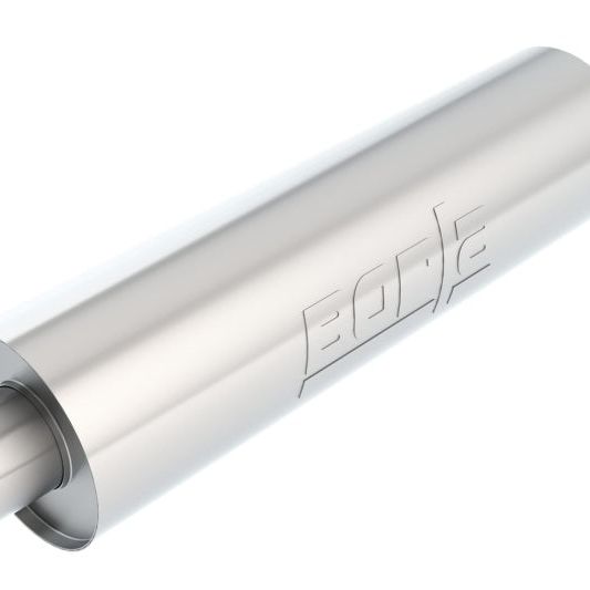 Borla Heavy Duty (Truck) Muffler - 3in Center-Center 24in x 6.75in Round (Notched)-tuningsupply.com