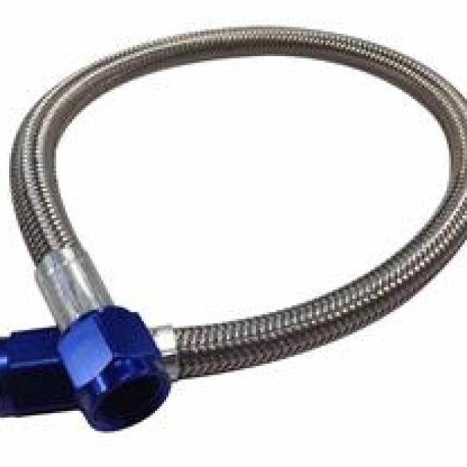 Fragola -4AN Hose Assembly Straight x Straight 36in Blue Nuts Nitrous Supply Line (3 Feet)-tuningsupply.com