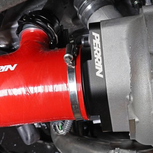 Perrin 2022+ Subaru WRX Red 3in Turbo Inlet Hose w/ Nozzle (Short)-tuningsupply.com