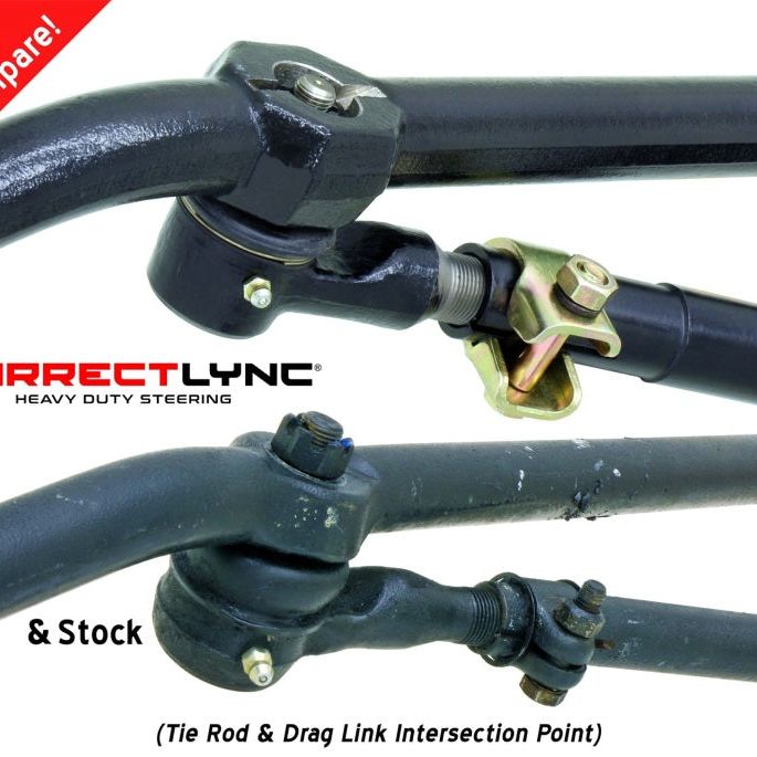 RockJock TJ/LJ/XJ/MJ Currectlync Steering System Bolt-On w/ 1 1/4in Dia. Tie Rod/Forged Drag Link - SMINKpower Performance Parts ROKCE-9701 RockJock