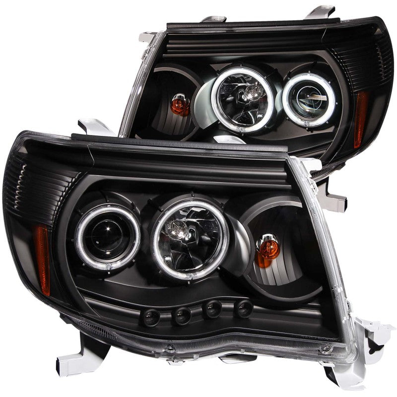 ANZO 2005-2011 Toyota Tacoma Projector Headlights w/ Halo Black-tuningsupply.com