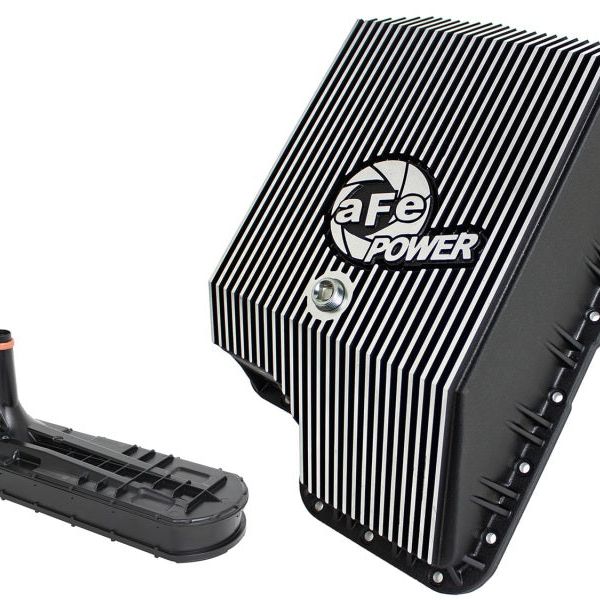 afe Transmission Pan (Black); Ford Diesel Trucks 03-10 V8-6.0/6.4L (td)-tuningsupply.com