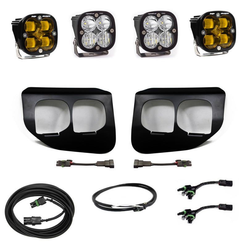 Baja Designs 2020+ Ford Super Duty Fog Lights FPK Amber SAE/Pro DC Baja Designs w/Upfitter-tuningsupply.com