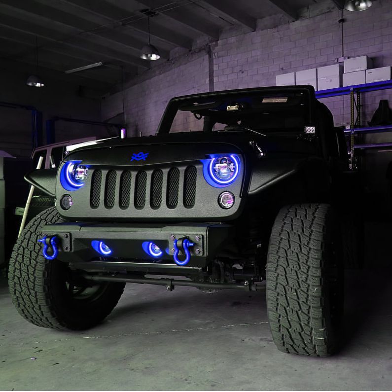 Oracle 7in High Powered LED Headlights - Black Bezel - ColorSHIFT No Controller SEE WARRANTY-tuningsupply.com