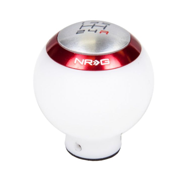 NRG Shift Knob - White (Includes 4 Interchangeable Rings)-tuningsupply.com