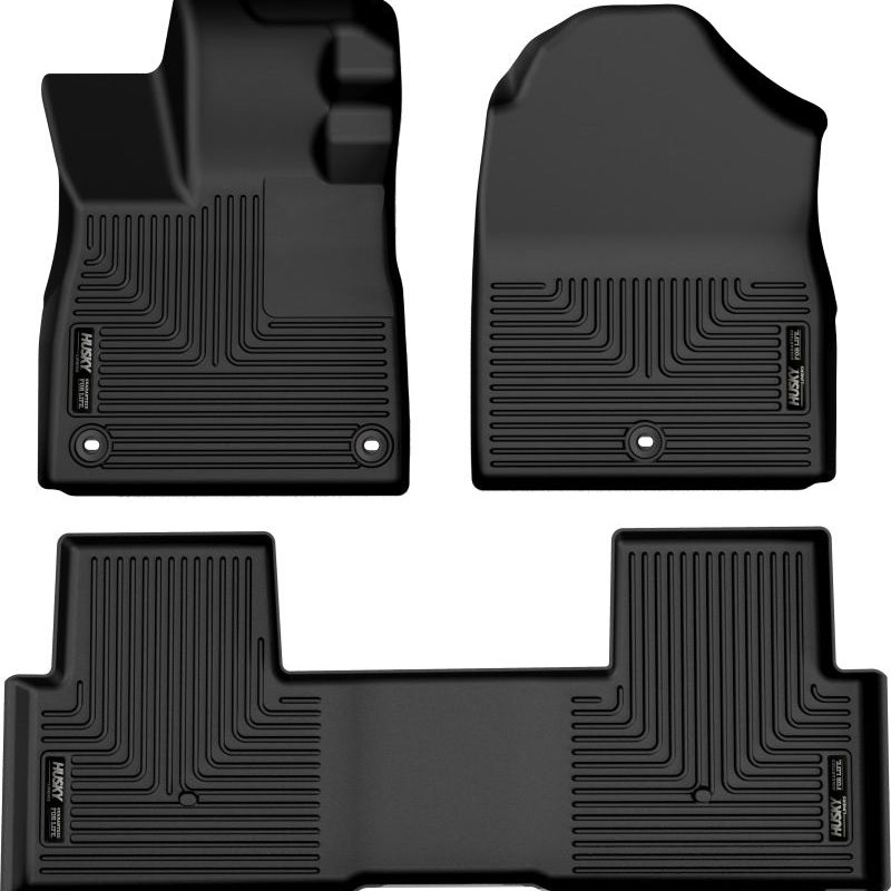 Husky Liners 2023 Honda Pilot Weatherbeater Black Front & 2nd Seat Floor Liners-tuningsupply.com