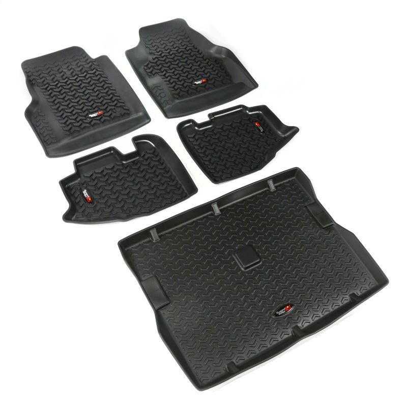 Rugged Ridge Floor Liner Front/Rear/Cargo Black 1997-2006 Jeep Wrangler TJ-Floor Mats - Rubber-Rugged Ridge-RUG12988.10-SMINKpower Performance Parts