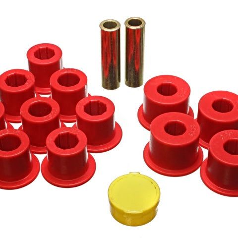 Energy Suspension 6/86-97 Nissan 720 & Hardbody Pickup 2WD Red Rear Leaf Spring Bushing Set-tuningsupply.com