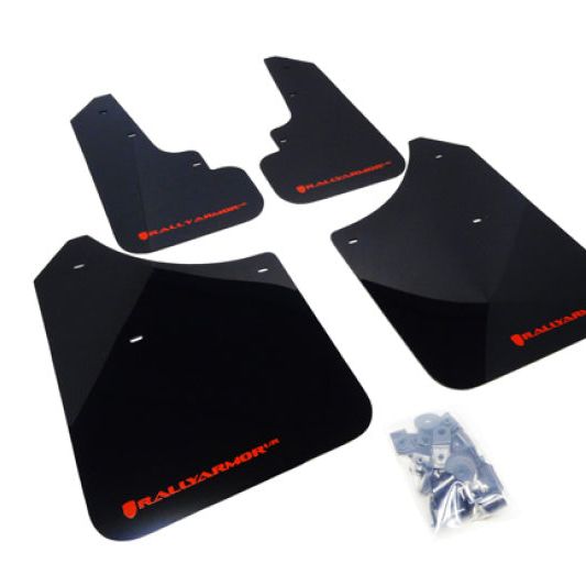 Rally Armor 03-08 Subaru Forester Black UR Mud Flap w/ Red Logo-tuningsupply.com