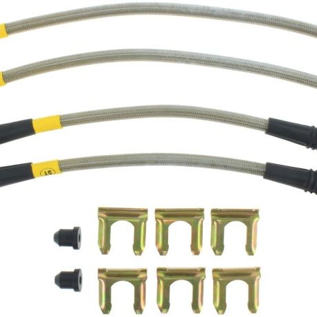 StopTech 4/90-99 Mistsubishi 3000GT Stainless Steel Front Brake lines-Brake Line Kits-Stoptech-STO950.46003-SMINKpower Performance Parts