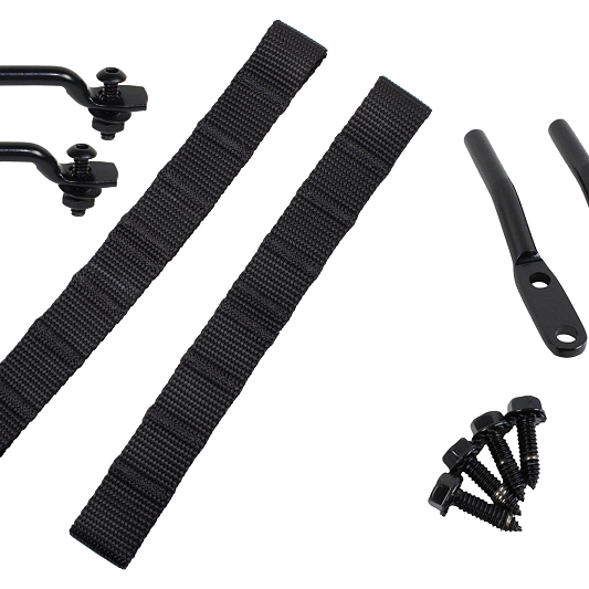 Kentrol 76-95 Jeep CJ/YJ Door Strap Kit Black Powdercoat Stainless Steel-tuningsupply.com