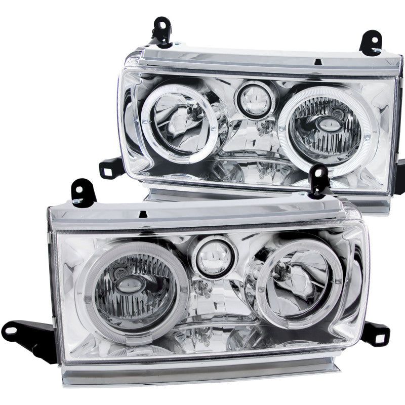 ANZO 1991-1994 Toyota Land Cruiser Crystal Headlights w/ Halo Chrome-tuningsupply.com