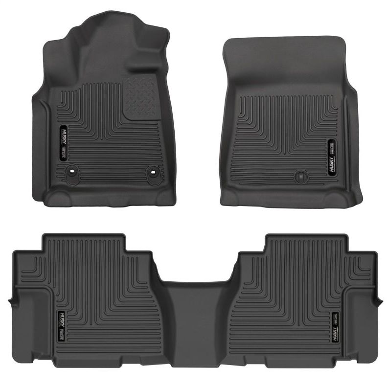 Husky Liners 12-22 Toyota Sequoia Weatherbeater Front & 2nd Seat Floor Liners - Black-tuningsupply.com