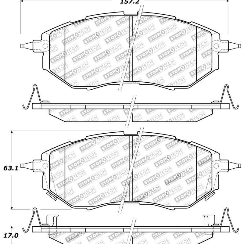 StopTech Performance 05-08 Legacy 2.5 GT Front Brake Pads-Brake Pads - Performance-Stoptech-STO309.10780-SMINKpower Performance Parts