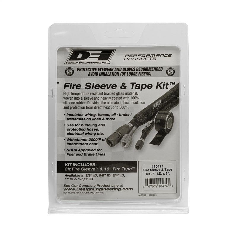 DEI Fire Sleeve and Tape Kit 1in I.D. x 3ft-tuningsupply.com