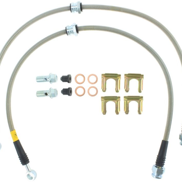 StopTech 95-99 Mitsubishi Eclipse Stainless Steel Front Brake Lines-Brake Line Kits-Stoptech-STO950.46004-SMINKpower Performance Parts