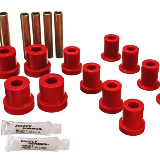 Energy Suspension 73-87 GM Denali XL/SUburban/Yukon XL 4WD Red Front Leaf Spring Bushing Set-tuningsupply.com