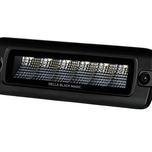 Hella Universal Black Magic 6 L.E.D. Flush Mount Mini Light Bar - Flood Beam-tuningsupply.com